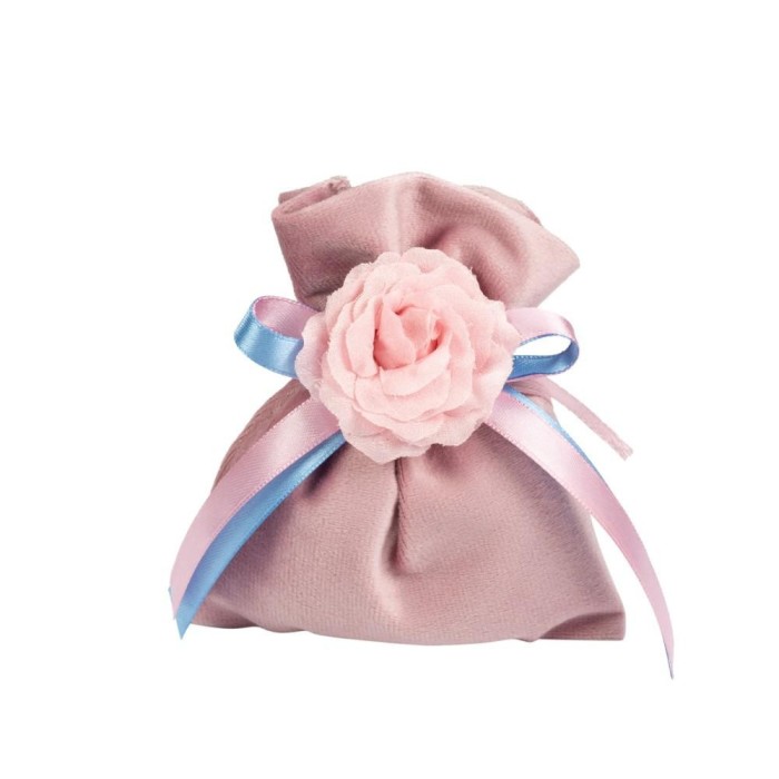 SACCHETTO PICCOLO VELLUTO CM10X13H ROSA ANTICO